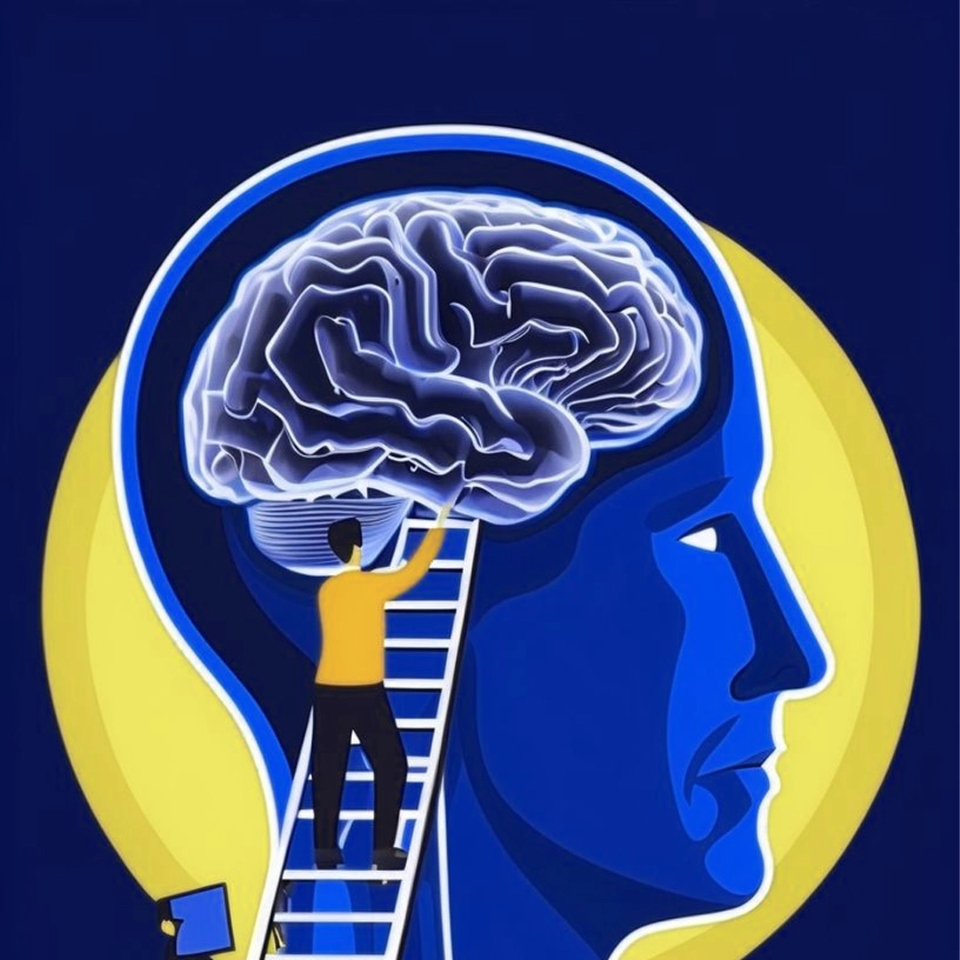 Psychology researcher reviewing research topics and study materials