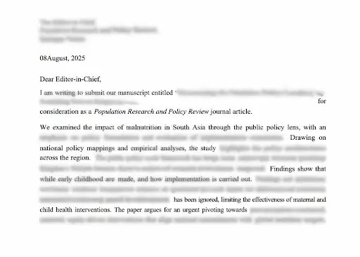 Resubmission Cover Letter